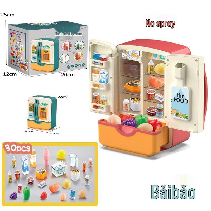 Elektrisches Wassersprüh-Spielhaus Spielzeug Kühlschrank für Kinder - Interaktives Geschenk für Eltern und Kinder