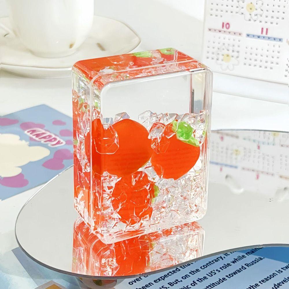 Transparent Acrylic Ornament Rectangular Oil Flowing Sand Ornament Fruit Sand Ornament  Home Decor