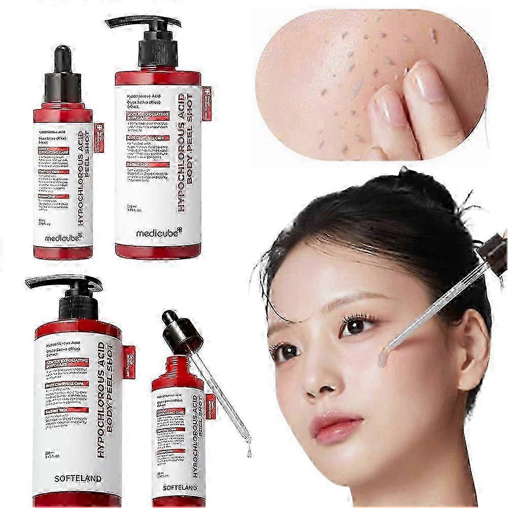 Hypochlorous Acid Rice Peel Shot-Duo For Face Body Gentle Exfoliating Serum for Dead Skin Cells Pore Care Blackheads Excess Sebum Control