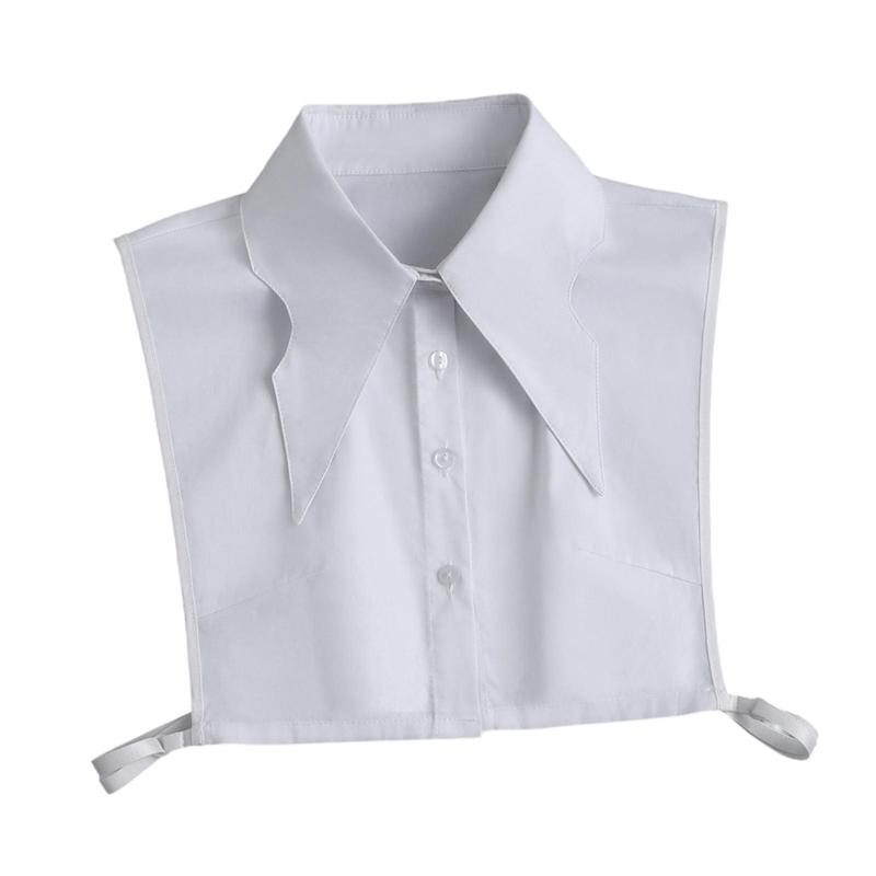 Elegant Half Shirt Blouse, False Collar, Detachable Dickey Collar for Ladies Layering Under Tops