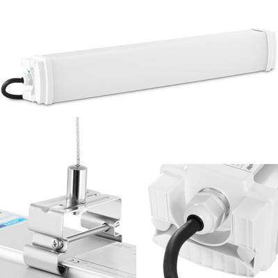 LED Lamp Fixture Waterproof Hermetic for Warehouse Workshop IP65 2200 Lm 60 Cm 20 W