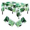 1 Pc Hawaiian Luau Party Tablecloth Tropical Palm Leaves Table Covers Plastic Disposable Table Decor for Summer Beach Cocktail Jungle Party Supplies