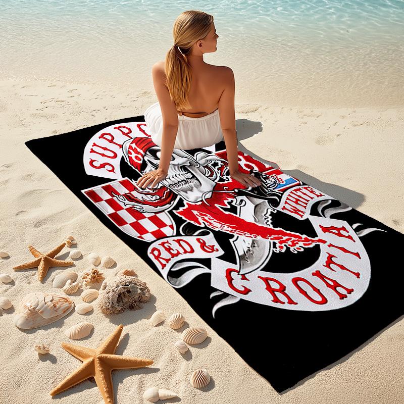 Gang Motorcycle enthusiasts Hells Angels Motorcycle Club beach towel outdoor camping vacation swimming beach towel outdoor absorbent bath towel Y8