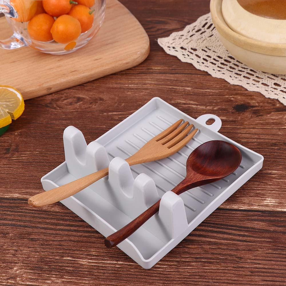 Heat-Resistant with Drip Pad Hangable Tableware Storage Rack Pot Lid Holder Spatula Rack Spoon Rest