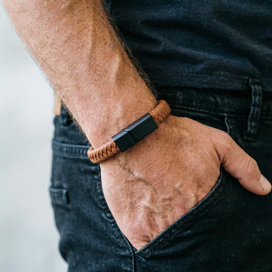 Men Leather Bracelet 4 Color Options Versatile Bangle Outdoor Cool Riding Wrist Accessory 2 Sizes Available Perfect Gift Him