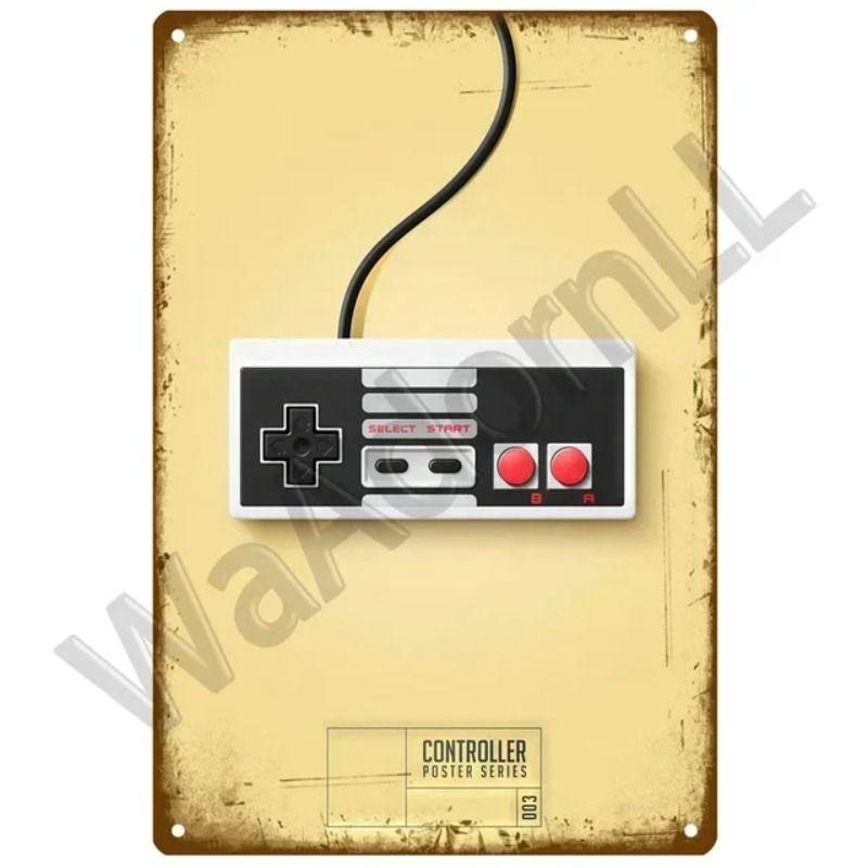 Vintage Gaming Theme Tin Painting for Game Room Club Home Wall Decor