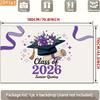 2D Graduation Photography Backdrop Class of 2026 with Purple Floral Cap Background