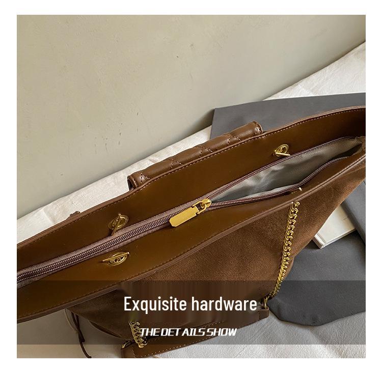 2025 Women's Fashion Textured Large-Capacity Frosted Chain Shoulder & Crossbody Tote Bag