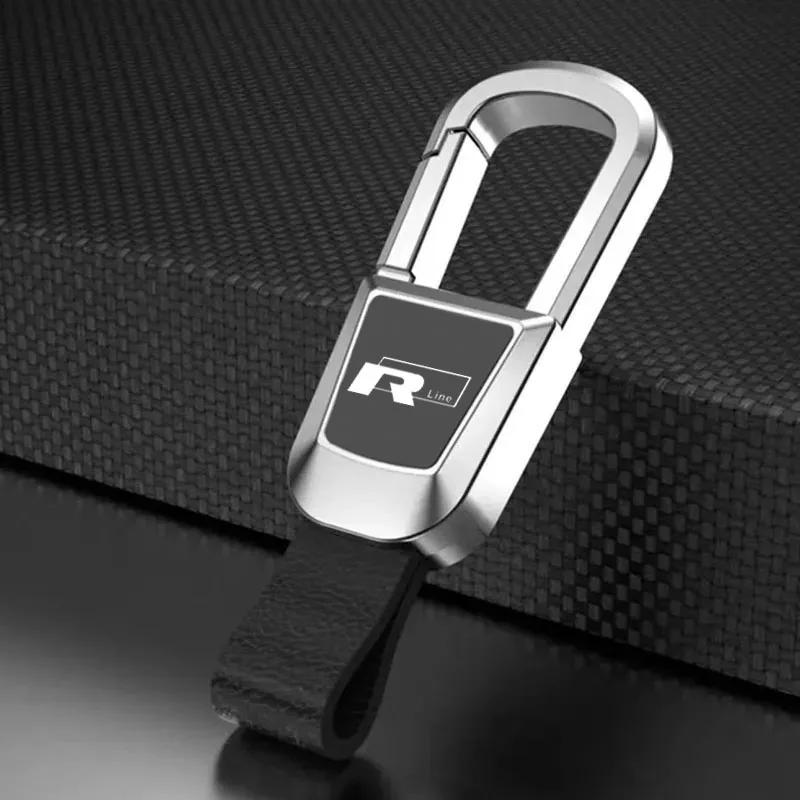 2026 Hot VOLKSWAGEN Leather Key Rings High-Grade Metal Keyrings Car Keychain For Volkswagen VW New Rline Golf Beetle Tiguan Vent FE2