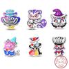Copper Charm Beads Magic Series Luminous Purple Cat & Rabbit Beads For Diy Bracelet Jewelry Making