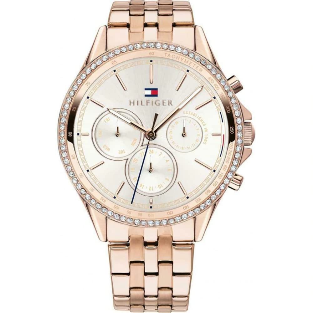 

Tommy Hilfiger Womens Multi dial Quartz Watch with Rose Gold Strap 1781978 розовый