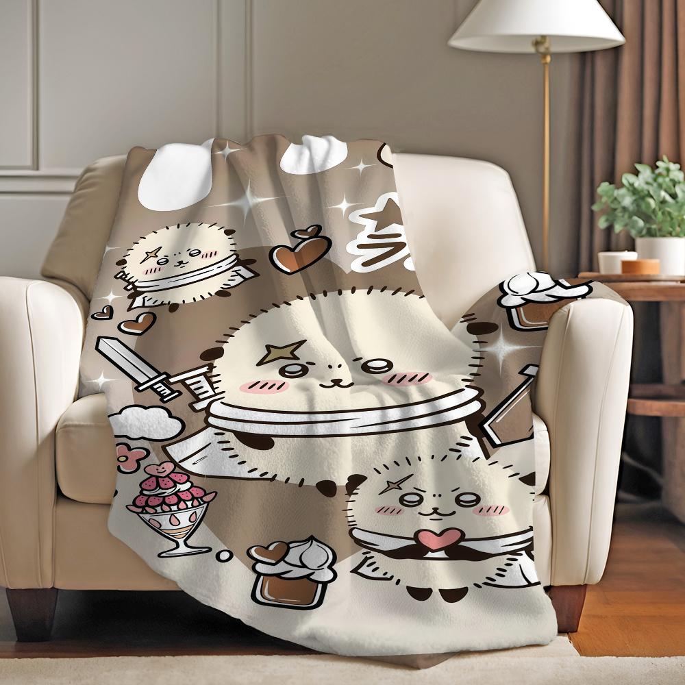 Cartoon Cute C Chii K KawaS Blanket For Sofa Office Bed Plane Travel Sleep Read Relax Camping Soft And Warm