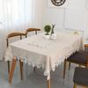 Chinese Style Cotton Linen Lace Tablecloth - Solid Color, Dustproof, Multipurpose Rectangular Cover