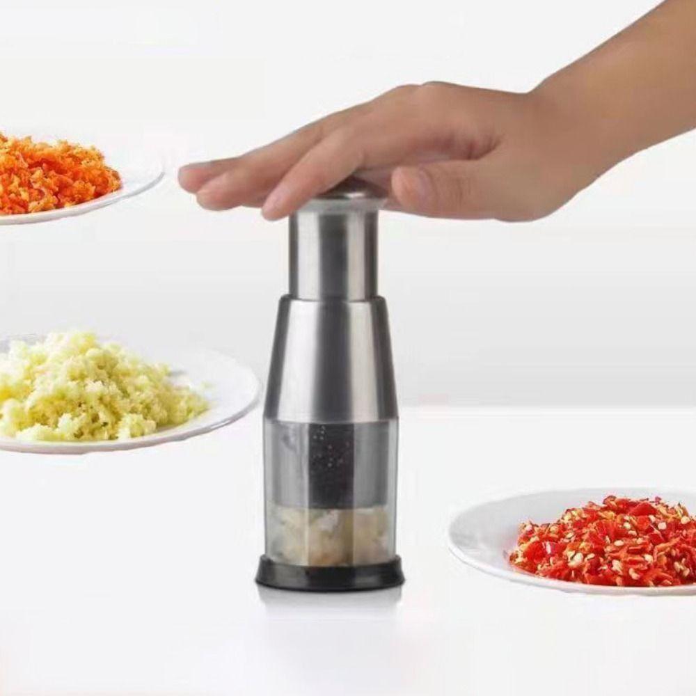 Stainless Steel Tomato Crusher Hand Press Garlic Masher Durable Manual Hand Chopper  Herbs Nuts