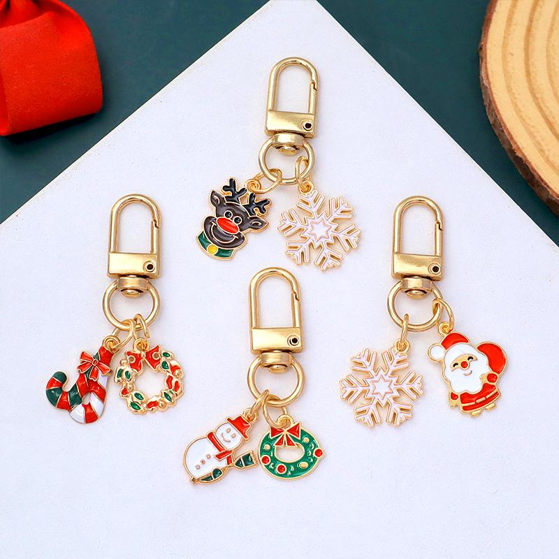 1PC And Tree Charms Xmas Bell Wallet Decorative Clip for Keys Bag Pendants Enamel Party Multiple Options Available