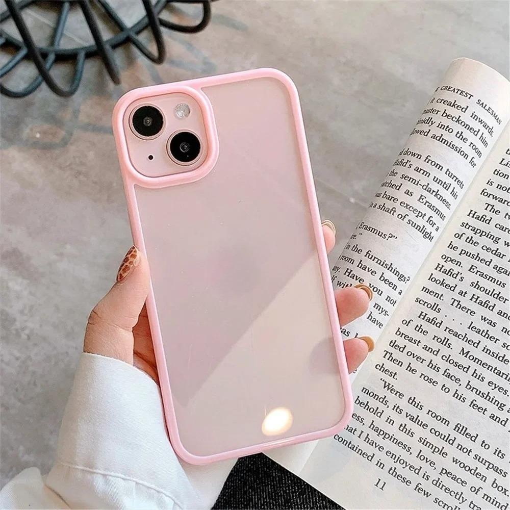 Luxury Clear Candy Color Phone Case For iPhone 17 16 15 14 13 12 11 Pro Max Plus 16E Shockproof Bumper Protective Cases Cover