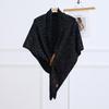 Korean Style Versatile Wool Blend Sequin Knit Shawl - Shiny Triangle Scarf for Women