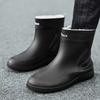 Fashion Fashion Men's Rain Boots Winter Cotton Warm Work Boots Men Wear-resistant Outdoor Work Rubber Boot Waterproo Boot Fishing Shoes