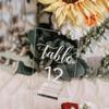 10Pcs Transparent Place Card Holder Acrylic Table Sign Holder Table Number Holders Name Card Stands for Photo Menu Display Clear