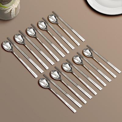 Willive Domestic Stainless Steel Spoon Set, Silver, Spoon 10p + Chopsticks 10p, 1 Set, Korean Popular Tableware