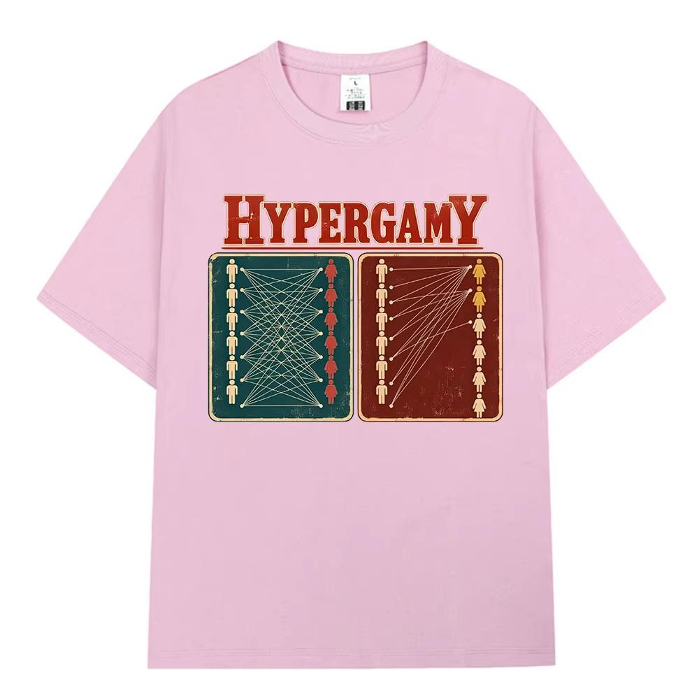Hypergamy Dating Strategy Funny Meme Graphic T-shirts Y2K Men Women Streetwear High Quality T Shirts Print Crew Neck Casual T Shirt