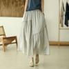 Official Tuxia New Double-layer Cotton and Linen Skirt Literary and Thin Fairy Skirt Solid Color Irregular A-shaped Skirt