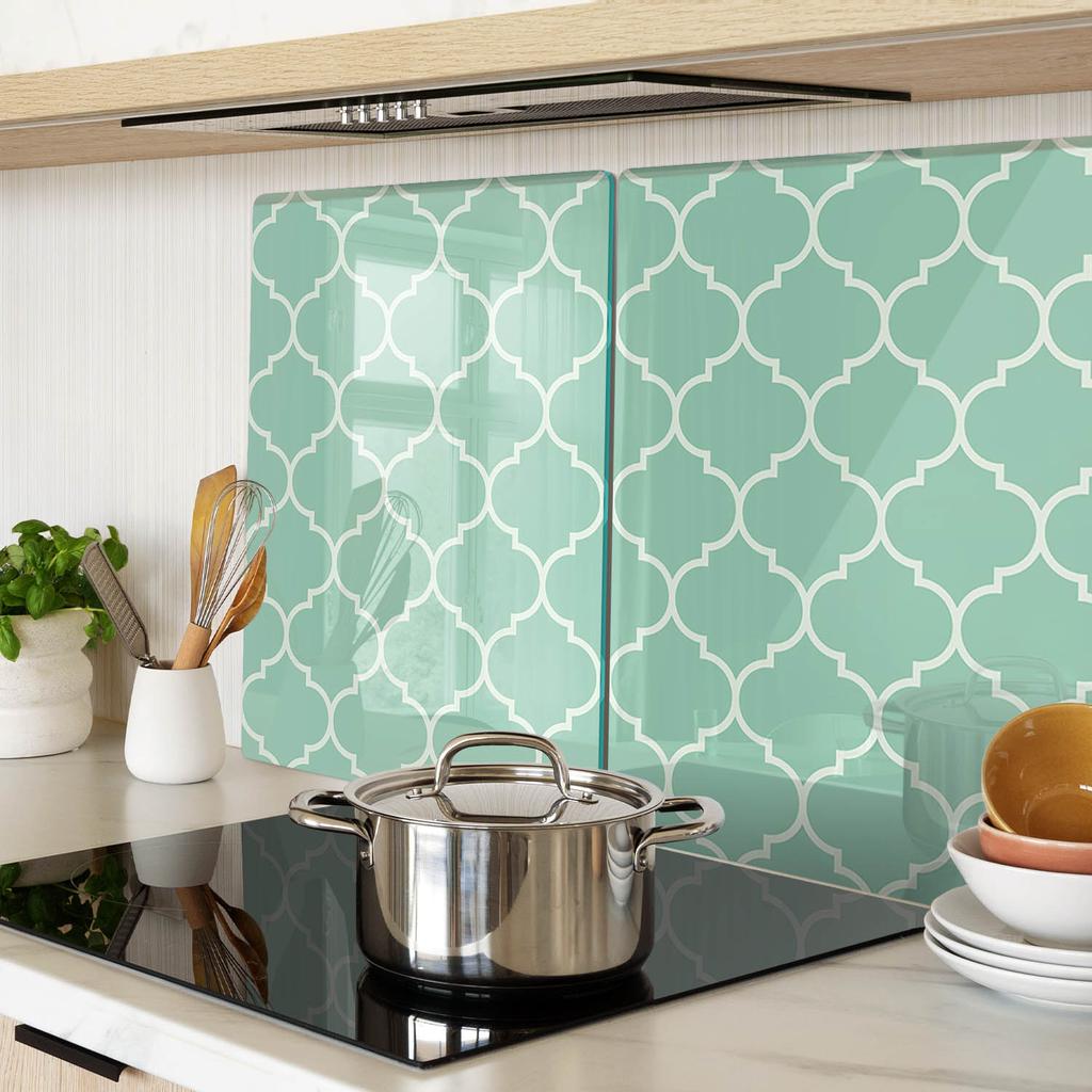 Glass Kitchen Cutting Boards with Moroccan Pattern Graphics 2x40x52 Cm