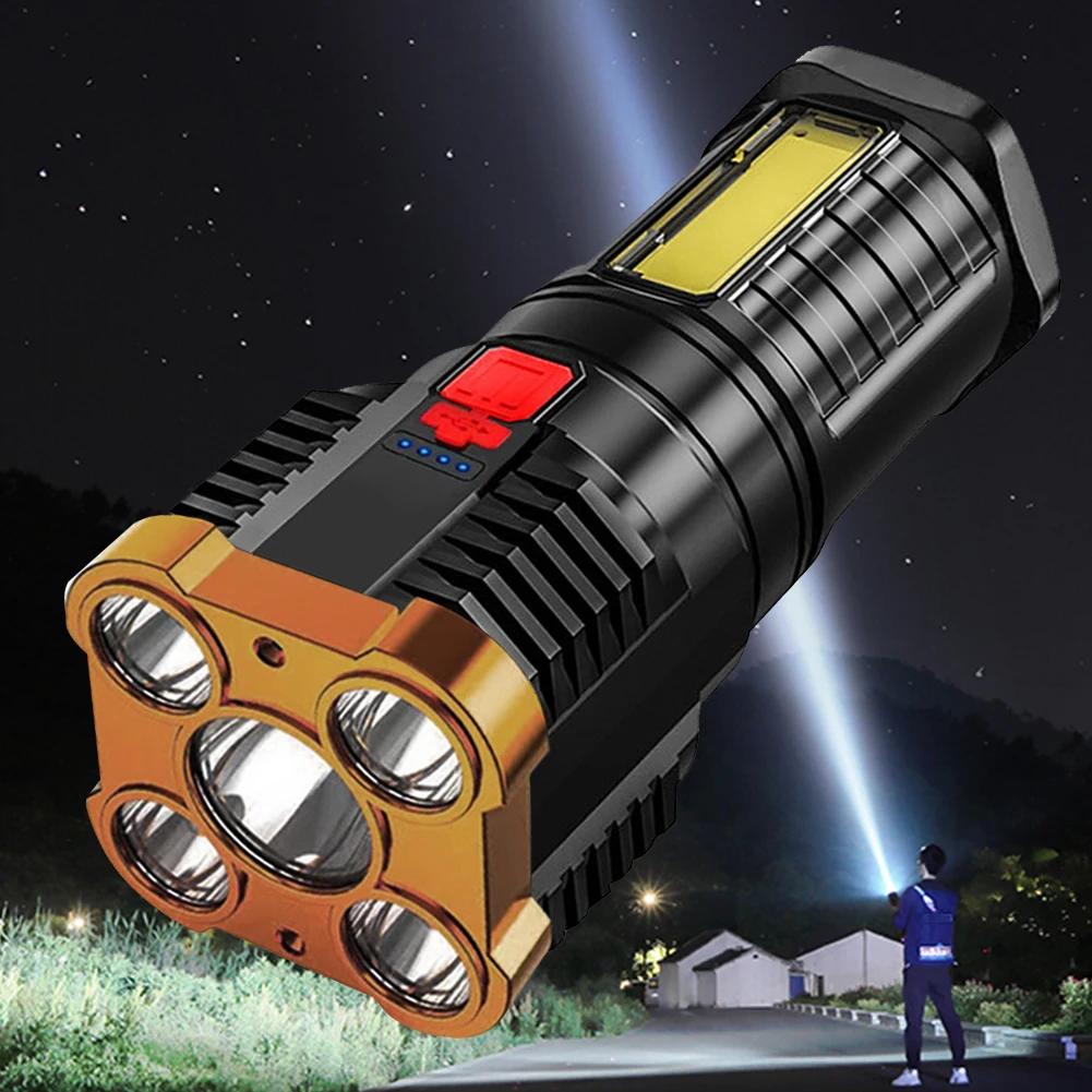 500LM COB Torch 4 LED USB Rechargeable Flashlight for Camp Wide Vision Maximum Visibility and Reliability for Night Activities