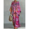 1116 European and American spring new printing temperament round neck versatile casual loose two-piece set