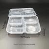 Wanbao 850ml 4-Compartment Disposable Food Containers, 150 Sets