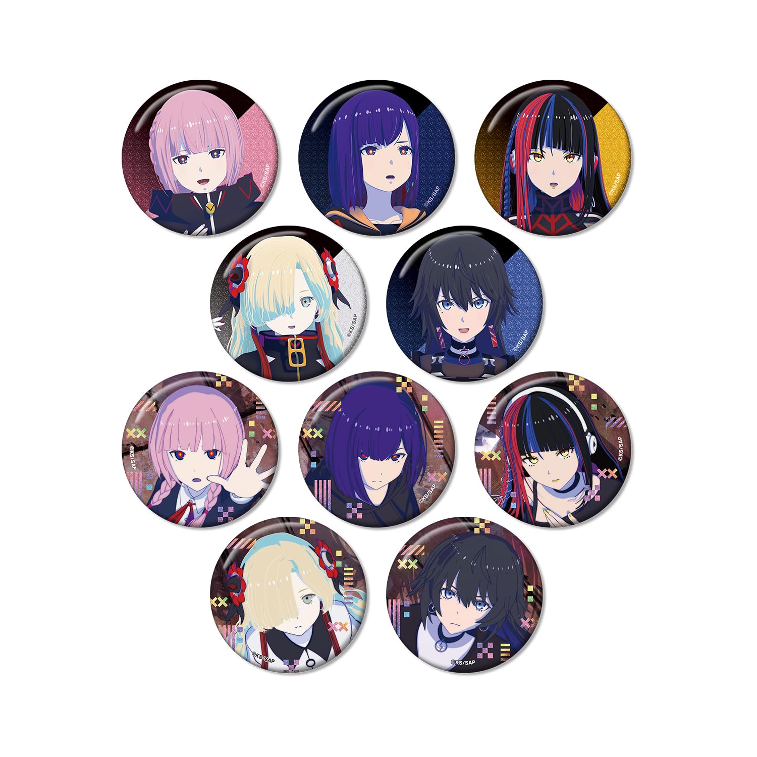 ТВ Аниме «Город Камицубаки на реконструкции». Торговые блестящие жестяные значки, Коробка из 10 шт.