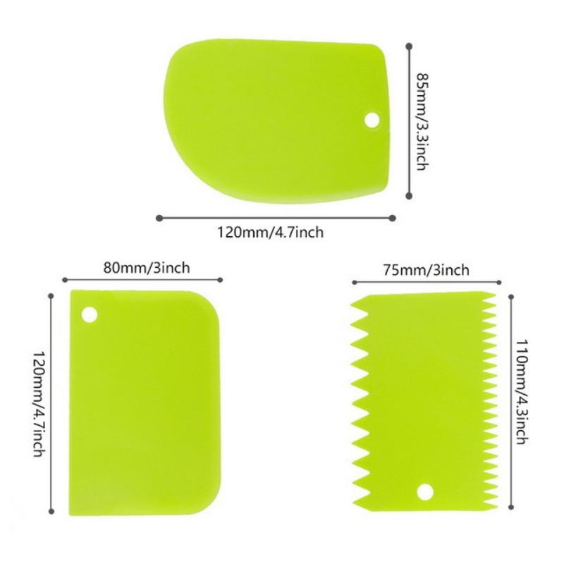 3 buc/set cuțit de aluat din plastic copt patiserie instrumente glazură fondant răzuitor decorare spatule simple netede tăietoare tort instrument