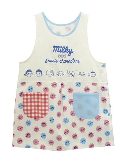 

ON NISHIKI Peko-chan Hello Kitty Friendship Design Apron for Nursery Teachers, Women s, Adults, Side Buttons, Embroidered, Quick-Drying, Wrinkle-Resis