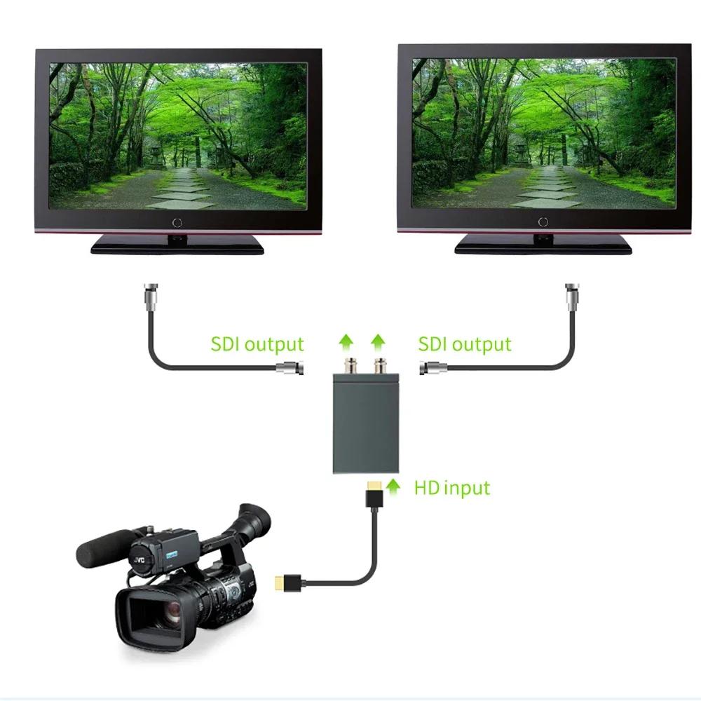 HD 3G SDI To HDMI / HDMI To SDI Video Converter Display Adapter with Loop Audio Auto Format Detection for Camera To TV Monitor