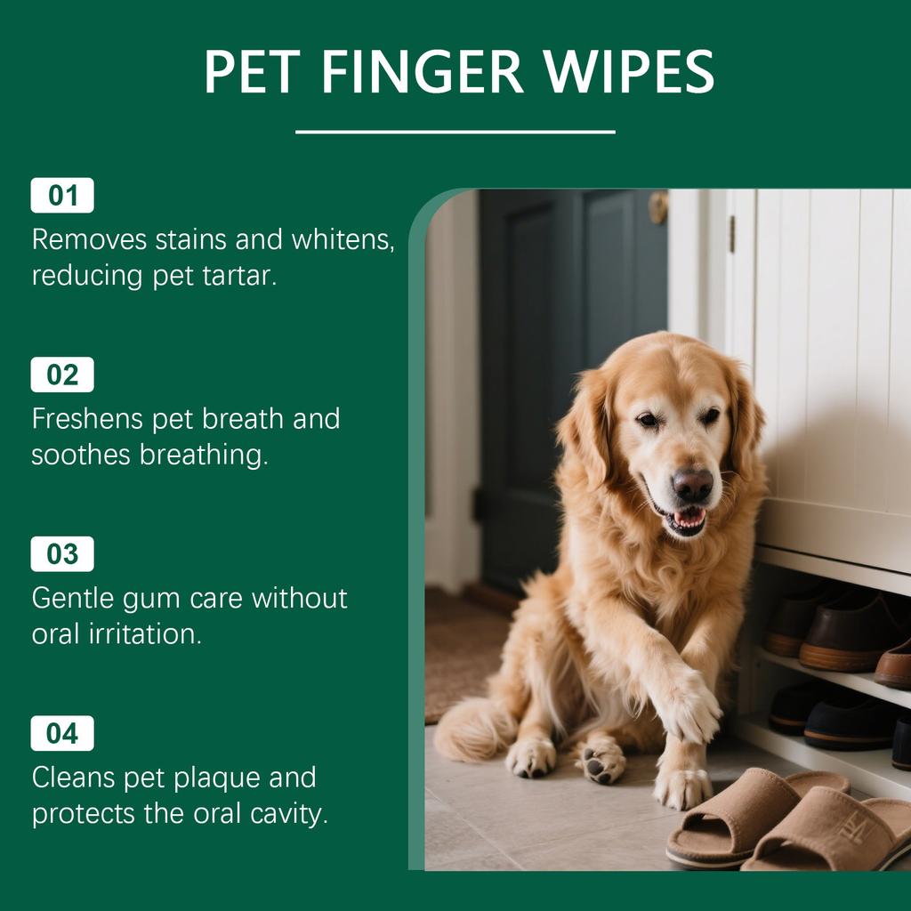 Pet Teeth And Cat Finger Wipes, Removing Plaque And Tartar Accumulation, Finger Toothbrushes, Disposable Gentle Wipes,10ml