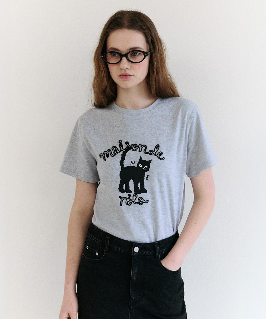 ROLAROLA Maison Rola Cat Friends T-Shirt Gray
