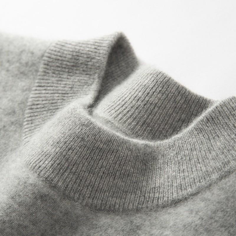 New thickened cashmere sweater semi-turtleneck sweater with cashmere bottoming knitted sweater