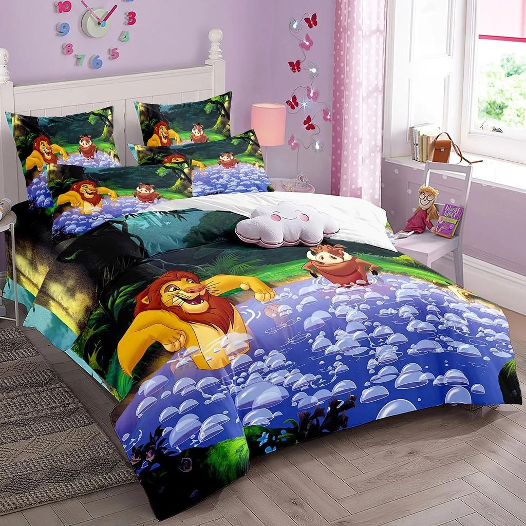 Animation Lion Simba Duvet Cover for childrenThe Lion King Bedding SetTeen Boy Single Twin Size Bed Sets Bedspreads Gift