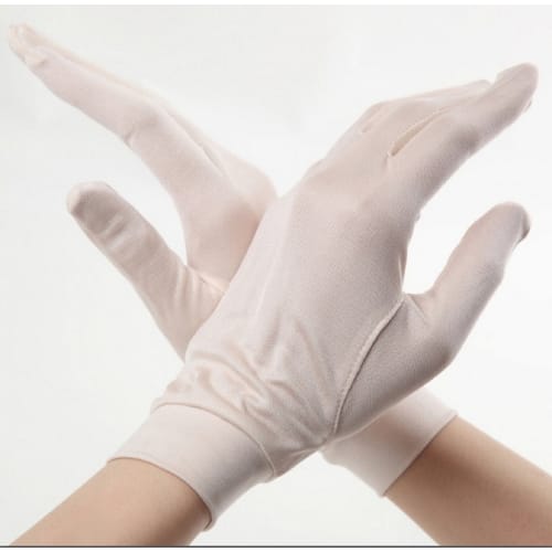 CREPUSCOLO Silk Sleep Gloves, Moisturizing Care, UV Protection, Hand Care, Sun Protection, Rough Skin, Dry Skin (Light Pink)