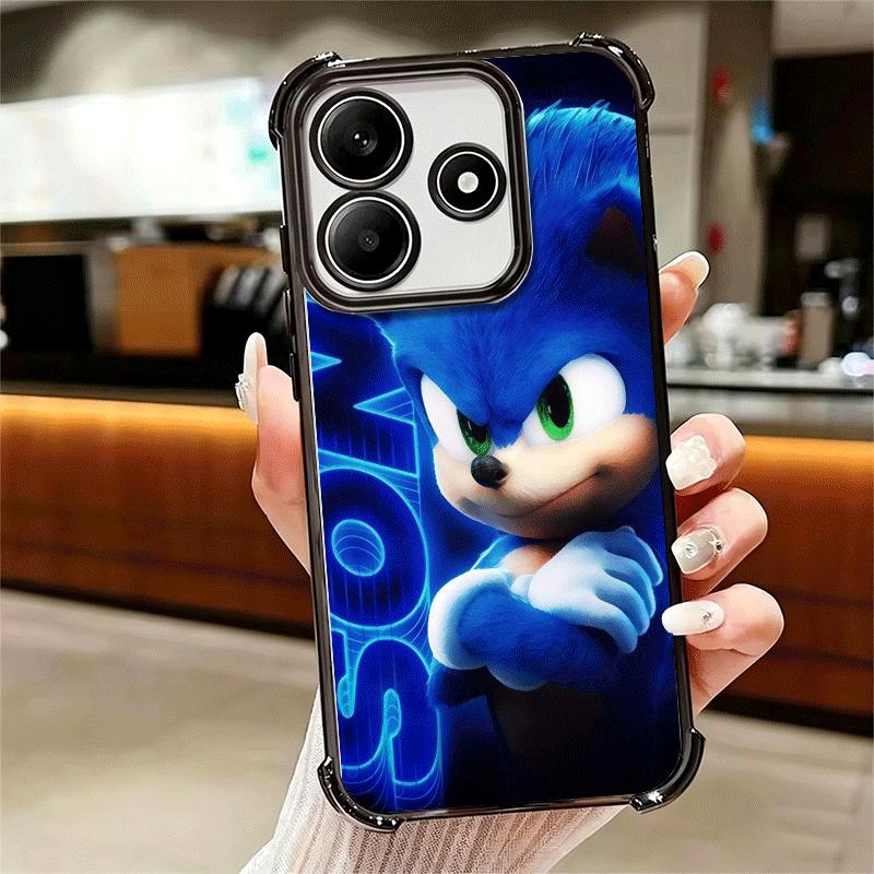 Super S-Sonics Cartoon Soft Phone Case For Xiaomi Redmi Note 14 15 Pro Plus 13 12 11S 11T 5G 10 9S 9 Plating Anti-Fall Fundas