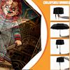 Custom Name Personalized Horror Theme Chucky Print Umbrella, Auto Open Close, 8‑Rib Sturdy Frame, Commute Camping Hiking Use, Birthday Gift