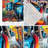 2D Flat Printing 2pcs Curtain Electric Guitar Drum Set Digital Printed Polyester Drapes Festive Wall Decor Use for Photo Booths
