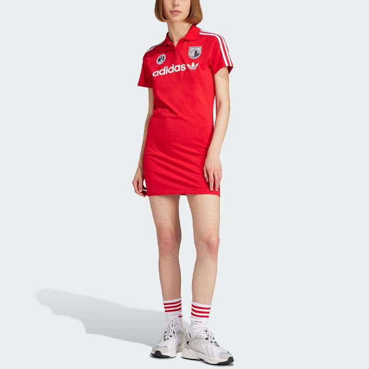 Adidas Originals Trefoil Football Dress With Letter Print And Logo Women Dress Light-Crimson IR9787