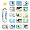 2026 Fashion Dreamy Flowers Cute Cats Dogs Moon Heart High Quality Charm Fit 9mm Stainless Steel Women Bracelet DIY Jewelry Gift