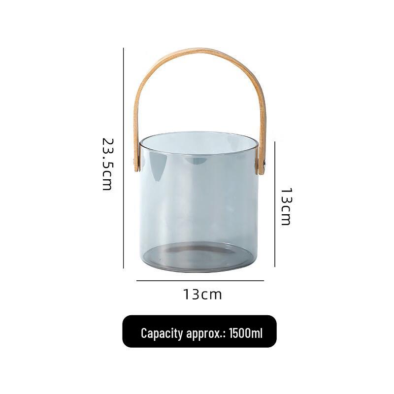 Glass Bamboo Serving Bucket Set