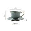 European Flower Modeling Gold Painted Ceramic Afternoon Tea Coffee Cup Dish Two Pieces Water Cup Milk Cup