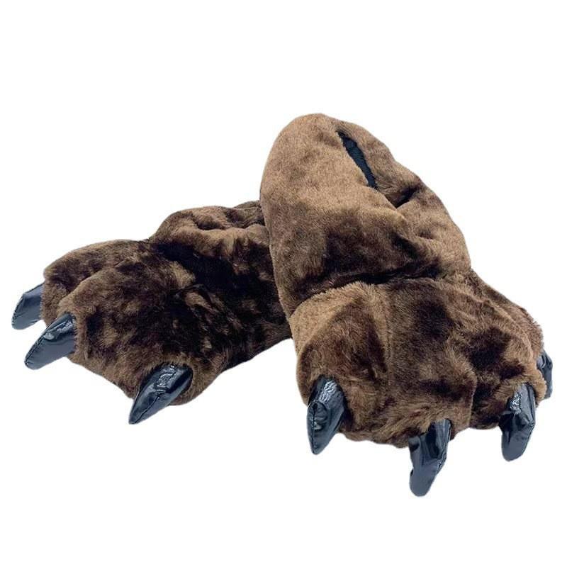 

Затишні плюшеві тапочки з мультяшною лапою леопарда на осінь і зиму 35-40