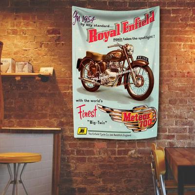 E-Enfields R-Royals Tapisserie Moto Polyester Impression Numérique Drapeau de Voiture Décoration d'Intérieur pour Chambre à Coucher Décoration Intérieure Extérieure