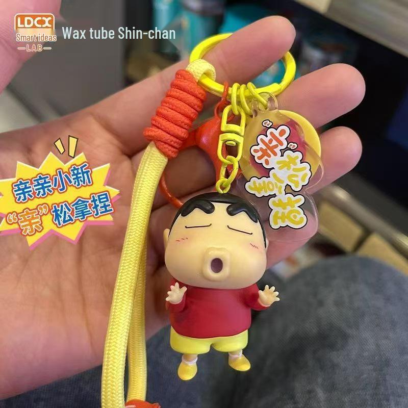 Official Crayon Shin-chan Keychain: Cute Cartoon Student Backpack Pendant Doll