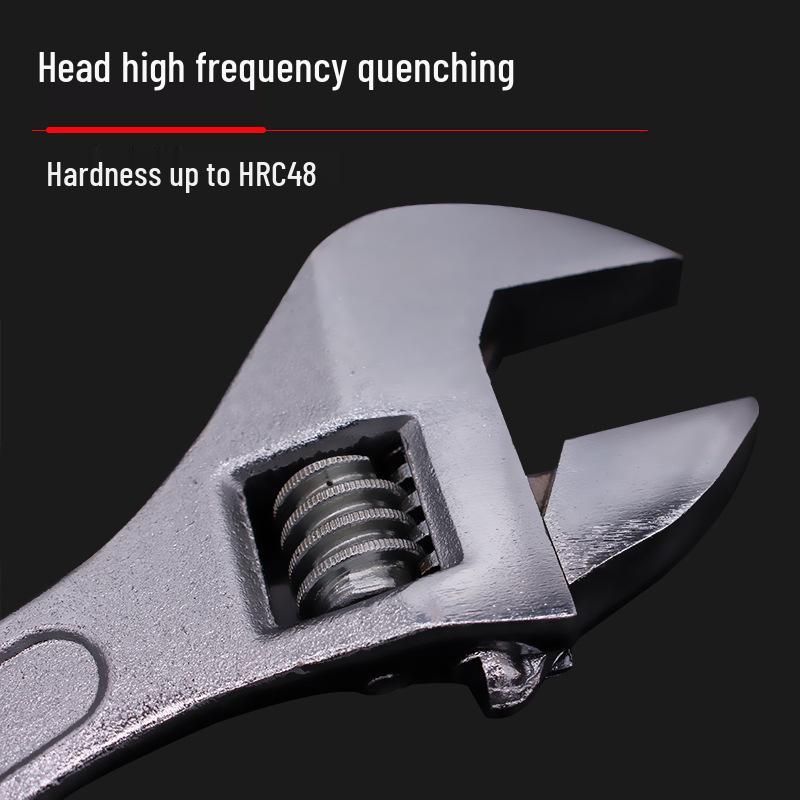 Industrial Grade Multifunctional Adjustable Wrench with Large Opening and Rubber Coating
